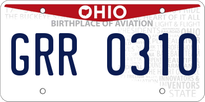 OH license plate GRR0310