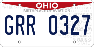 OH license plate GRR0327