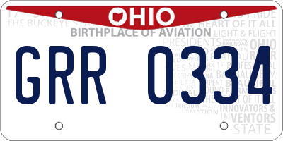 OH license plate GRR0334