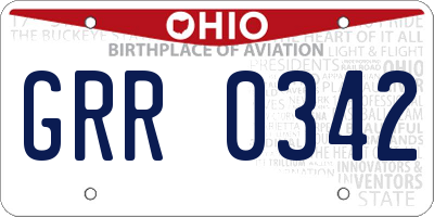 OH license plate GRR0342