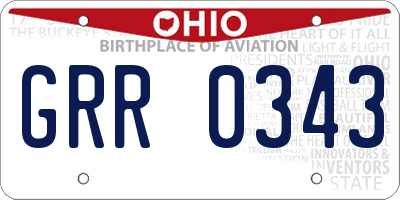 OH license plate GRR0343