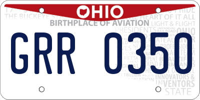OH license plate GRR0350