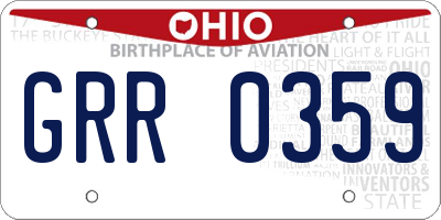 OH license plate GRR0359