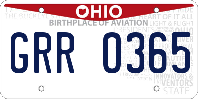 OH license plate GRR0365