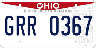 OH license plate GRR0367