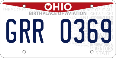 OH license plate GRR0369