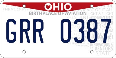 OH license plate GRR0387