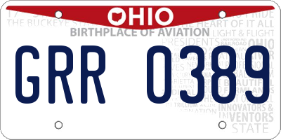 OH license plate GRR0389