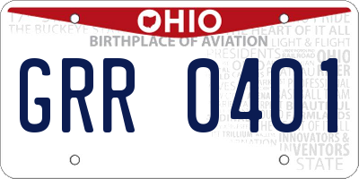 OH license plate GRR0401