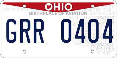 OH license plate GRR0404
