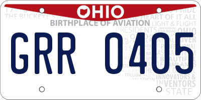 OH license plate GRR0405