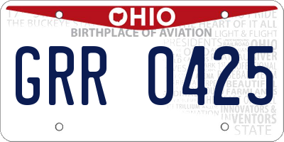 OH license plate GRR0425