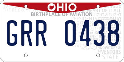 OH license plate GRR0438