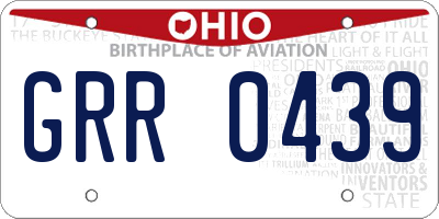 OH license plate GRR0439
