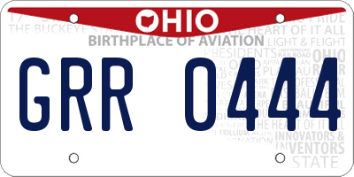 OH license plate GRR0444