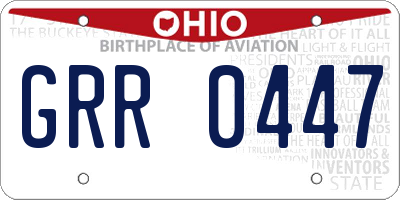 OH license plate GRR0447
