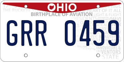 OH license plate GRR0459
