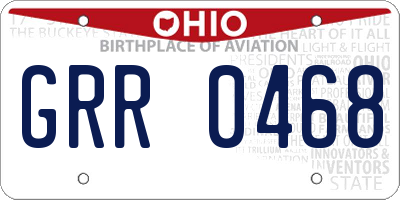 OH license plate GRR0468