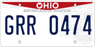 OH license plate GRR0474