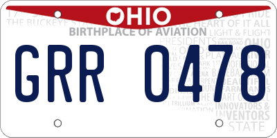 OH license plate GRR0478