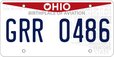 OH license plate GRR0486