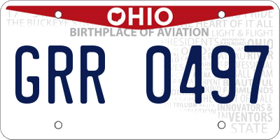 OH license plate GRR0497