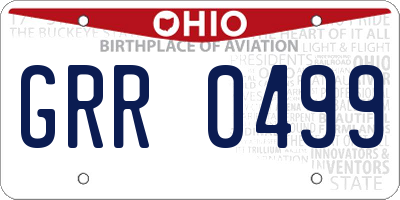 OH license plate GRR0499