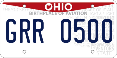 OH license plate GRR0500