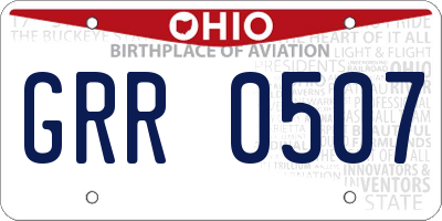 OH license plate GRR0507