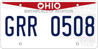 OH license plate GRR0508