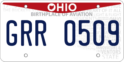 OH license plate GRR0509