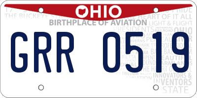 OH license plate GRR0519