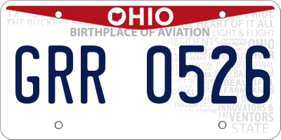 OH license plate GRR0526