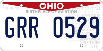 OH license plate GRR0529