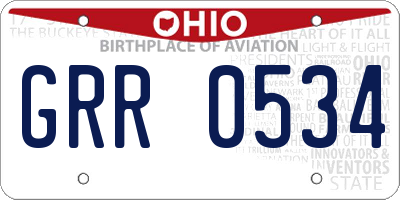 OH license plate GRR0534
