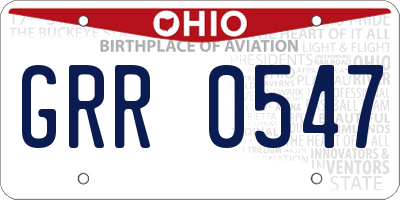 OH license plate GRR0547