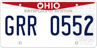 OH license plate GRR0552