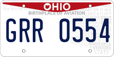 OH license plate GRR0554