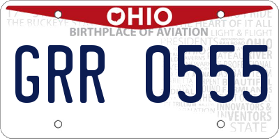 OH license plate GRR0555