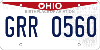 OH license plate GRR0560