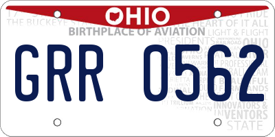OH license plate GRR0562