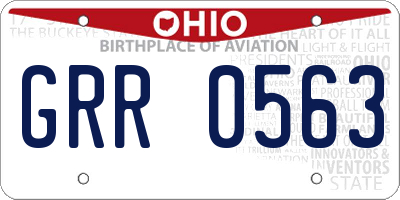 OH license plate GRR0563