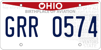 OH license plate GRR0574