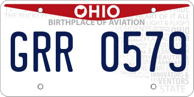 OH license plate GRR0579