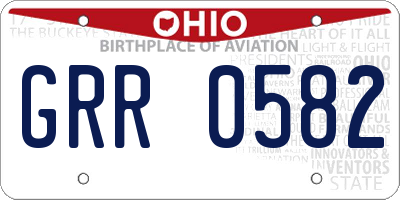 OH license plate GRR0582