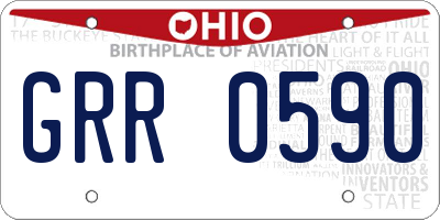 OH license plate GRR0590