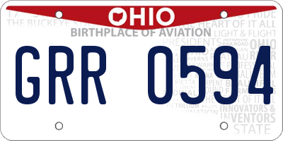 OH license plate GRR0594