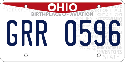 OH license plate GRR0596
