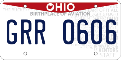 OH license plate GRR0606
