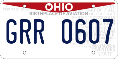 OH license plate GRR0607